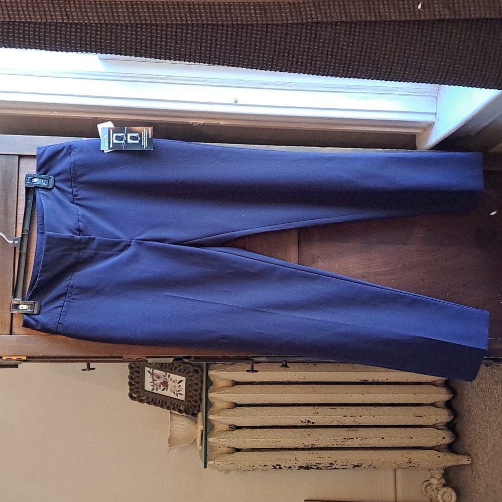 Relativity woman's size 10 slimming solution curvy fit blue dress pants nwt